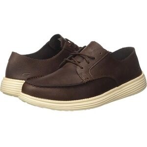 Sketchers Men's 12‎ Brown Leather Shoes Casual Career Office Comfort Lightweight